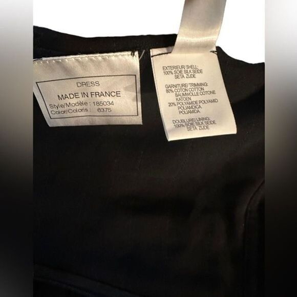 WEILL 100% silk black dress sz 8 lined layered design hidden zipper laced EUC - Picture 14 of 14